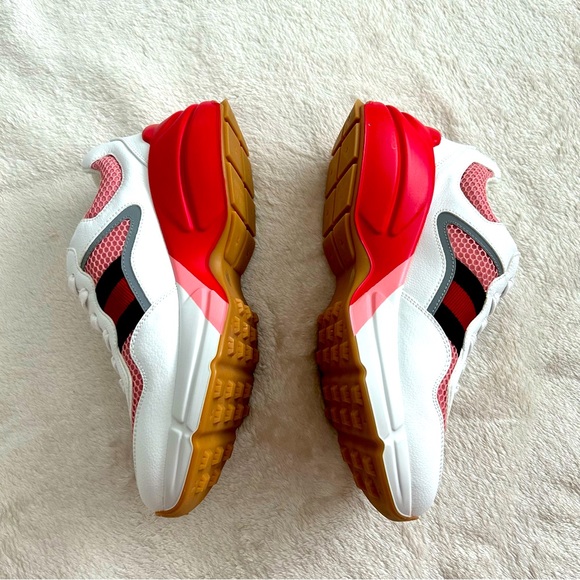 NIB Authentic Gucci Levoredo Fabric Mesh Lace-up Sneakers 36.5 - Picture 2 of 7